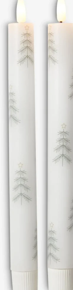 LED kaars MERLINIT H24cm 2 stuks wit en groen