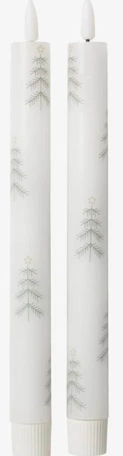 LED kaars MERLINIT H24cm 2 stuks wit en groen