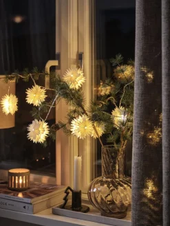 LED lichtsnoer PLATIN L150cm met LED sterren en timer