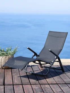 Ligstoel LOMMA B63xL130 zwart