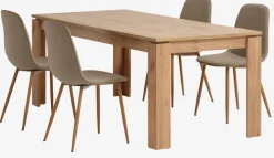 LINTRUP L190/280 eiken + 4 BISTRUP zand/eiken