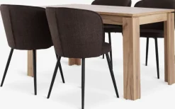 LINTRUP L140 tafel eiken + 4 RISSKOV stoelen donkerbruin