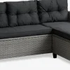 Loungebank MORA met chaise 3-persoons grijs