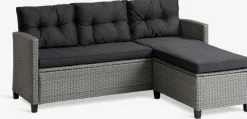 Loungebank MORA met chaise 3-persoons grijs