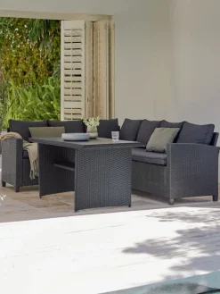 Loungeset AGERMOSE 6-persoons zwart