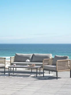 Loungeset BAMLE 4,5-persoons sneldrogend grijs