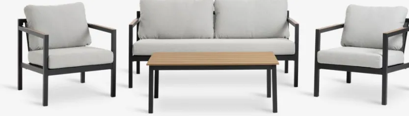 Loungeset BEJSTRUP 4-persoons grijs