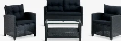 Loungeset MORA 4-persoons zwart