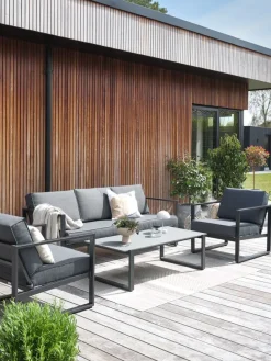 Loungeset VONGE 5-persoons zwart