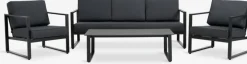 Loungeset VONGE 5-persoons zwart