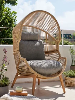 Loungestoel HALVREBENE B85xH143xD88 naturel