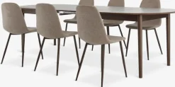MARSTRAND L200 tafel donker eiken + 4 JONSTRUP beige