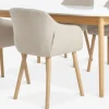 MARSTRAND L200/280 tafel wit + 4 ADSLEV stoelen beige