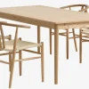 MARSTRUP L190/280 tafel eiken + 4 GUDERUP stoelen eik