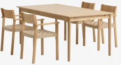 MARSTRUP L190/280 tafel eiken + 4 VADEHAVET stoelen eiken