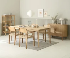 MARSTRUP L190/280 tafel eiken + 4 VADEHAVET stoelen eiken