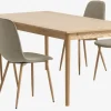 MARSTRUP L190/280 tafel eiken + 4 BISTRUP stoelen zand