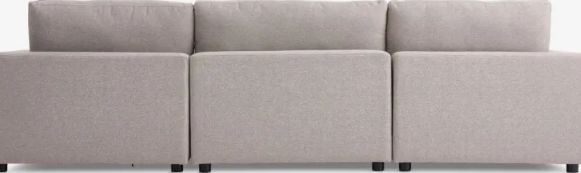 Modulaire bank LUNDBY hoek zandkleurige stof