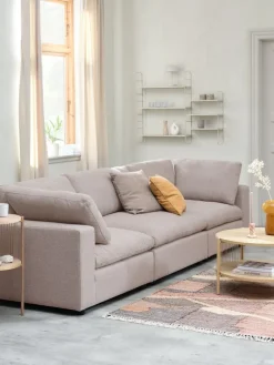 Modulaire bank LUNDBY 3-zits zandkleurige stof