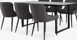 MOSELUND L180 tafel keramiek + 4 PEBRINGE grijs/zwart