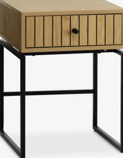 Nachtkastje HEMDRUP 1 lade eiken kleur/zwart