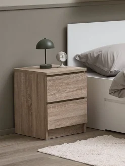 Nachtkastje LIMFJORDEN 2 lades licht eiken