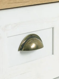 Nachtkastje MARKSKEL 1 lade wit/eiken kleur