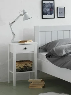 Nachtkastje NORDBY 1 lade 1 schap wit