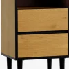 Nachtkastje ODENSE 2 deuren eiken/zwart