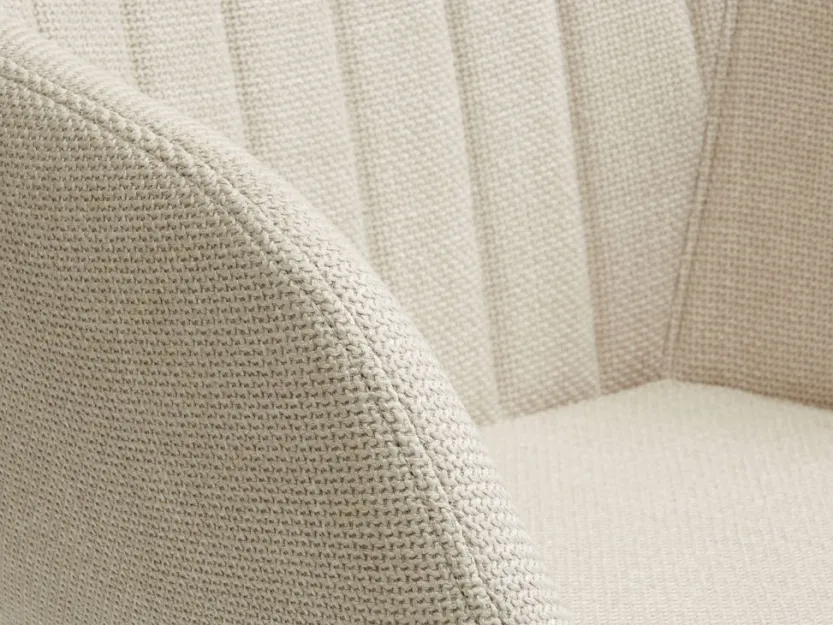 NORTOFT Ø120 tafel eiken + 4 ADSLEV stoelen beige/eiken