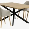 NORTOFT L200 tafel eiken + 4 ADSLEV stoelen beige stof