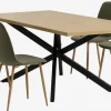 NORTOFT L200 tafel eiken + 4 BISTRUP stoelen olijf