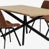 NORTOFT L200 tafel eiken + 4 HYGUM stoelen cognac