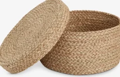 Opbergbox FRITLEV Ø29xH15 cm met deksel naturel