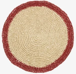 Placemat CELESTIT Ø38 naturel/rood