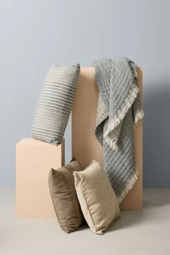 Plaid ENE 130x170 blauw/beige