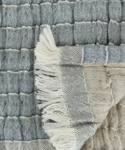 Plaid ENE 130x170 blauw/beige