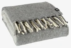 Plaid LUNDKARSE 130x170 wol grijs/beige