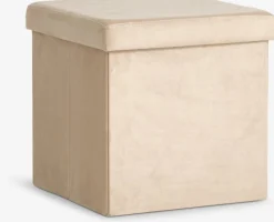 Poef AUNING 38x38 met opbergruimte fluweel donkerzand