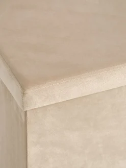 Poef AUNING 38x38 met opbergruimte fluweel donkerzand