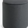 Poef GISLEV Ø36 met opbergruimte asfalt stof