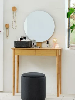 Poef GISLEV Ø36 met opbergruimte asfalt stof