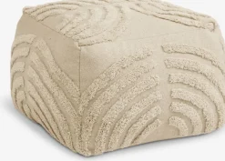 Poef HYLKE 60x60 naturel stof