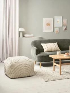 Poef HYLKE 60x60 naturel stof