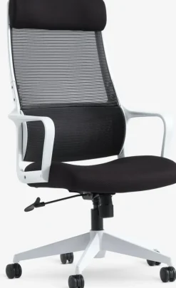 Professionele bureaustoel HEDENSTED zwarte stof/wit