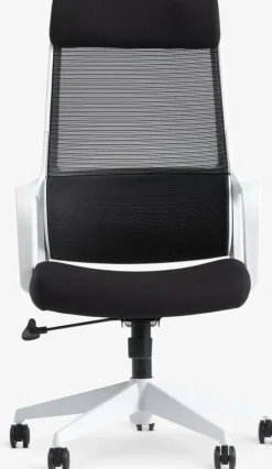 Professionele bureaustoel HEDENSTED zwarte stof/wit