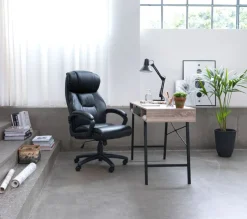 Professionele bureaustoel TJELE zwart kunstleer/zwart