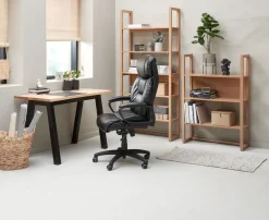 Professionele bureaustoel TJELE zwart kunstleer/zwart