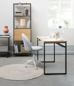 Professionele bureaustoel KOKKEDAL grijze stof/wit