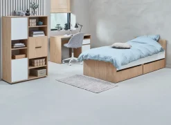 Professionele bureaustoel KOKKEDAL grijze stof/wit